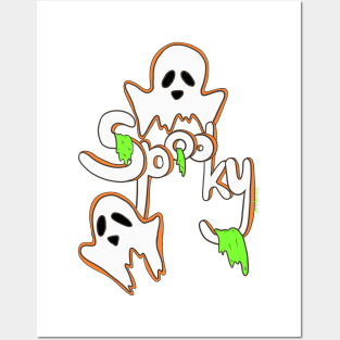 Spooky Ghosts with an orange brim Posters and Art